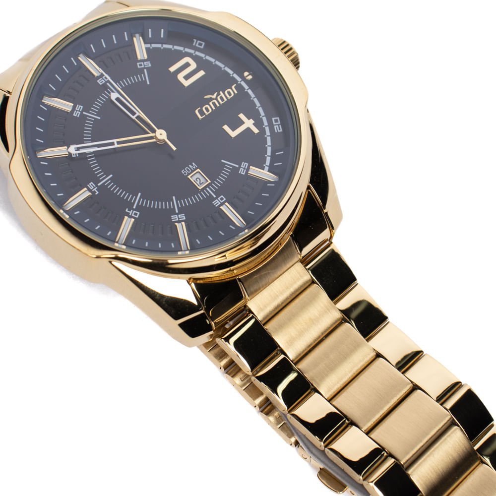 Relógio Masculino Condor Co2115nce/4a Speed Robusto Dourado Dourado 3