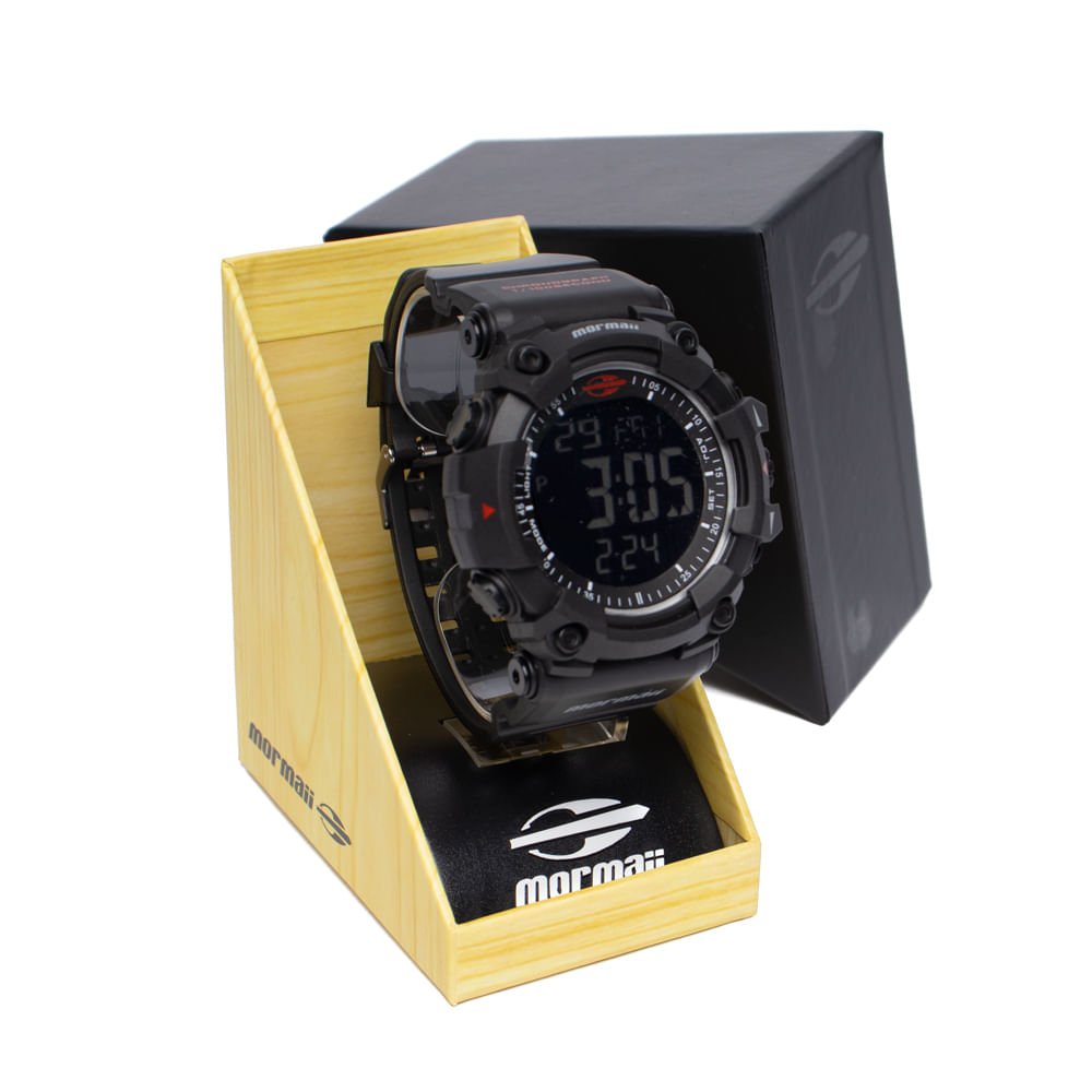 Relógio Masculino Mormaii Mo0570g/8r Digital Preto Preto 5