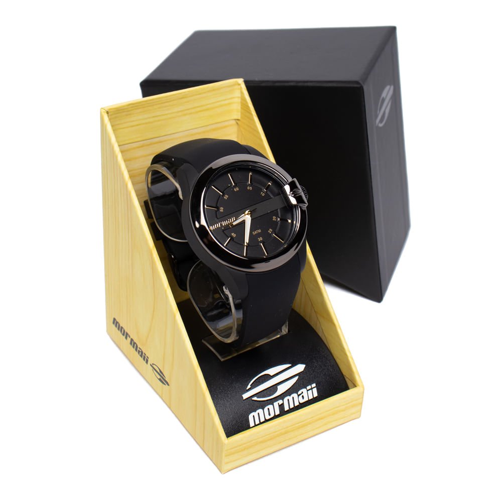 Relógio Masculino Mormaii Mopc21jah/8p Preto/Dourado Preto 3