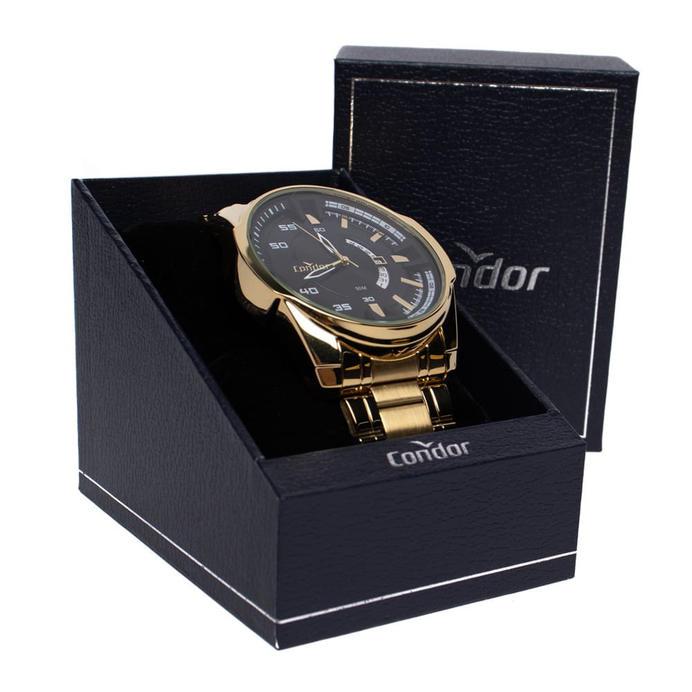 Relógio Masculino Condor Co2115nby/4p Esportivo Dourado Dourado 5