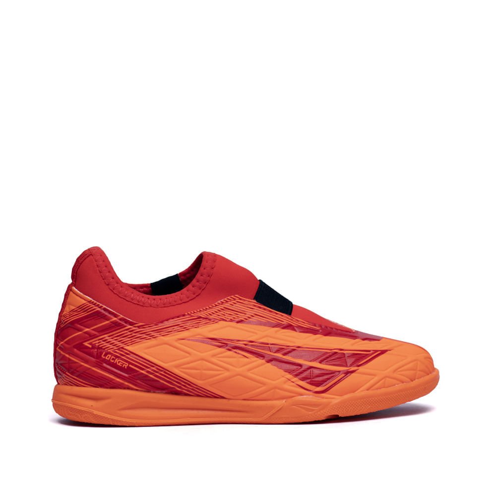 Chuteira Futsal Infantil Penalty RX Y5 Lock Vermelho/Laranja