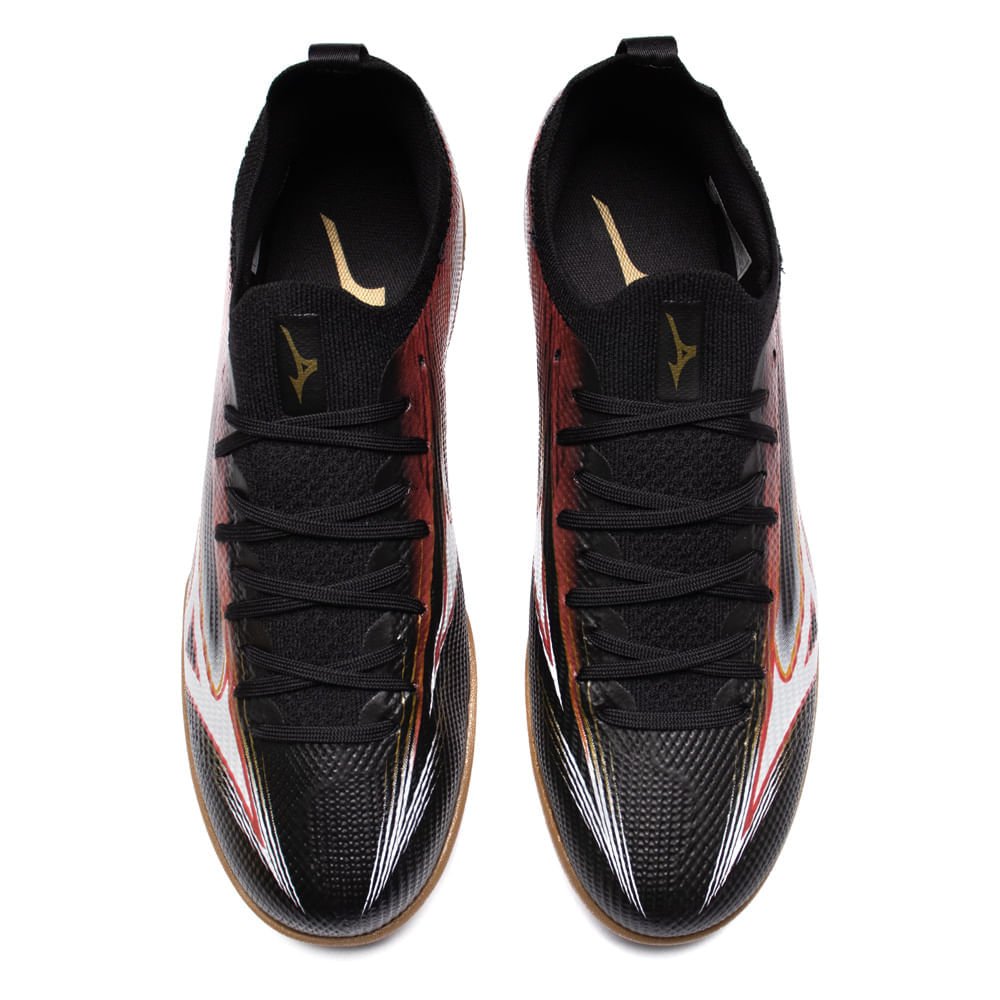 Chuteira Futsal Mizuno Alpha Club In Preto/Vermelho Preto 4