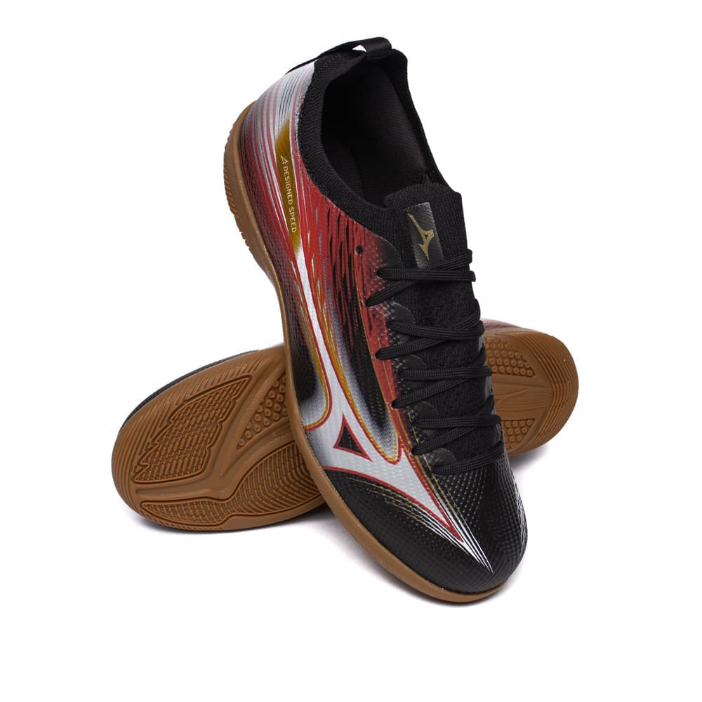 Chuteira Futsal Mizuno Alpha Club In Preto/Vermelho Preto 5