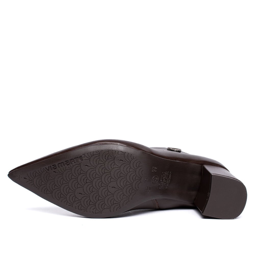 Bota Feminina Via Marte Bico Fino Couro Marrom Marrom 2