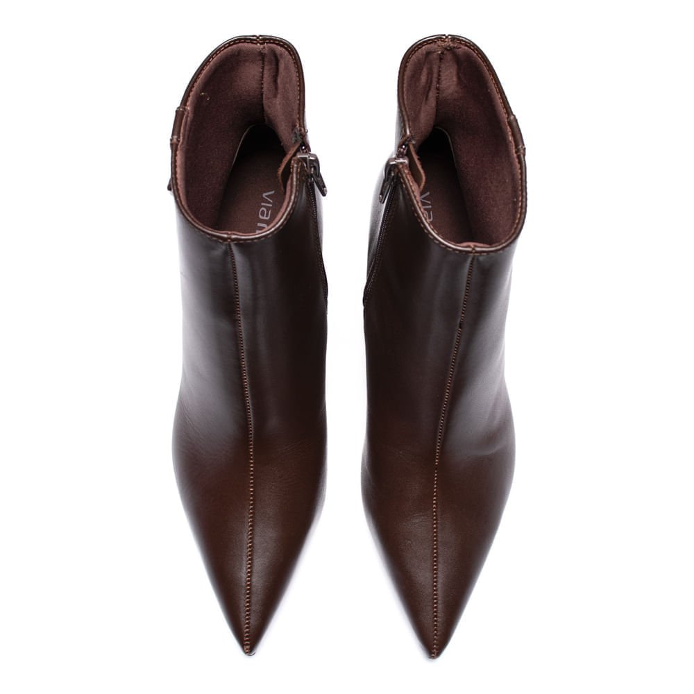 Bota Feminina Via Marte Bico Fino Couro Marrom Marrom 4