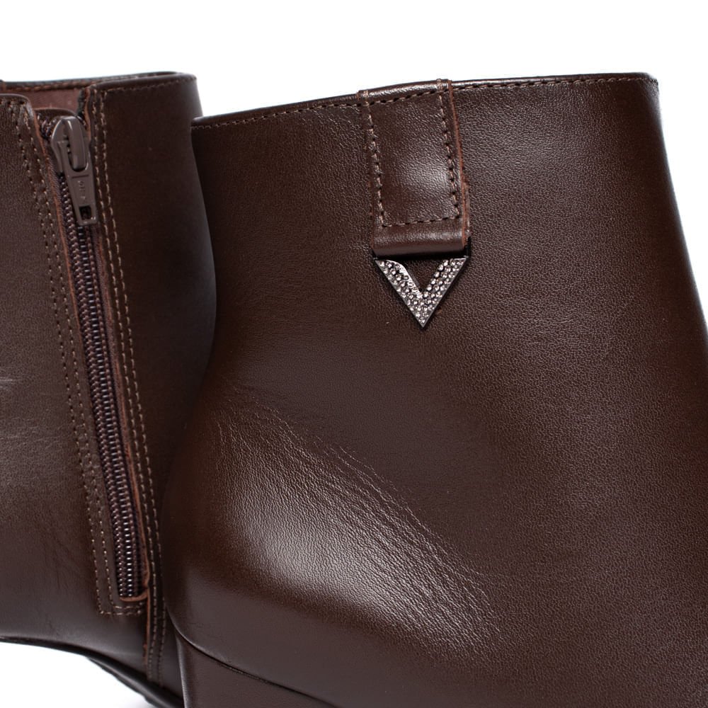 Bota Feminina Via Marte Bico Fino Couro Marrom Marrom 6