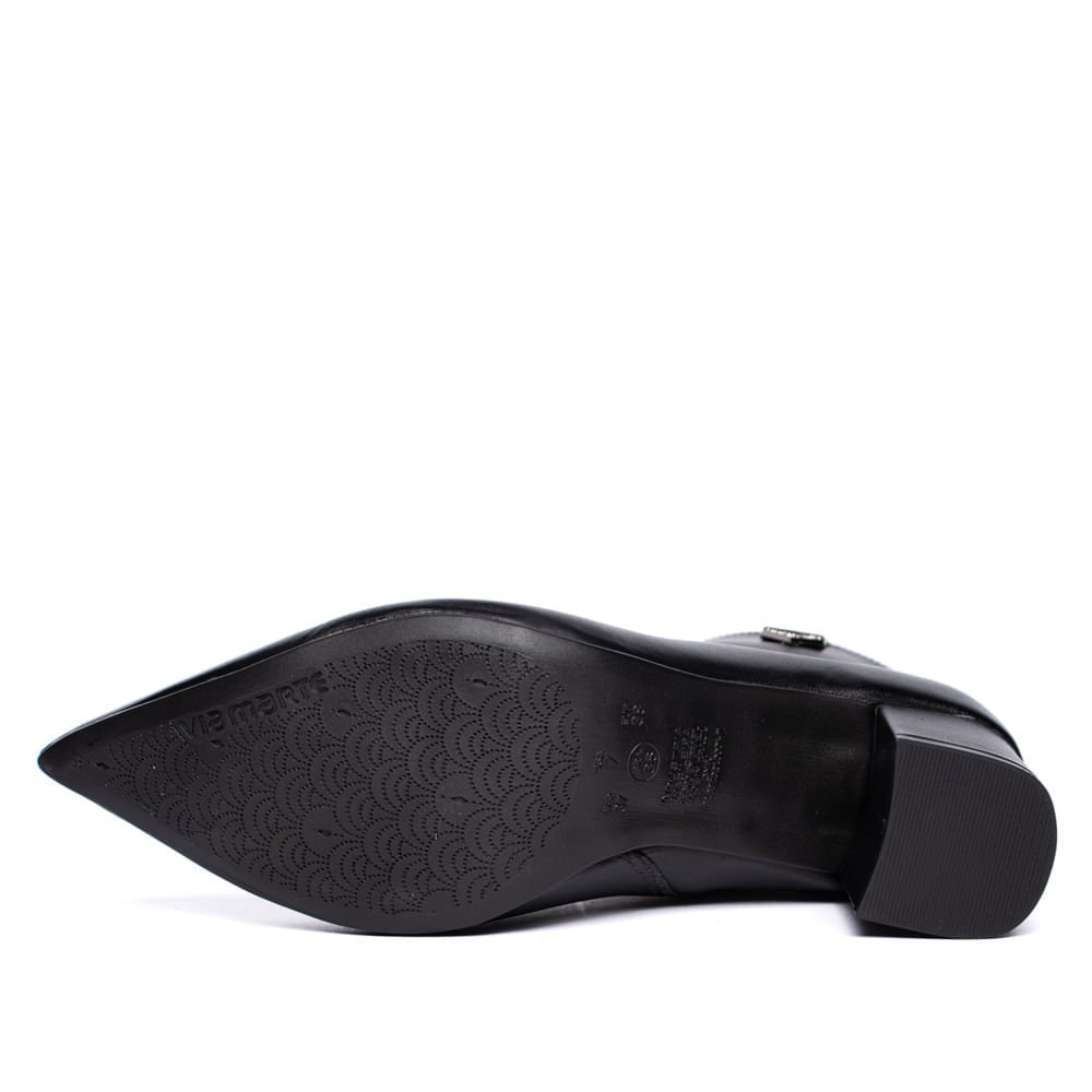 Bota Feminina Via Marte Bico Fino Em Couro Preto Preto 2