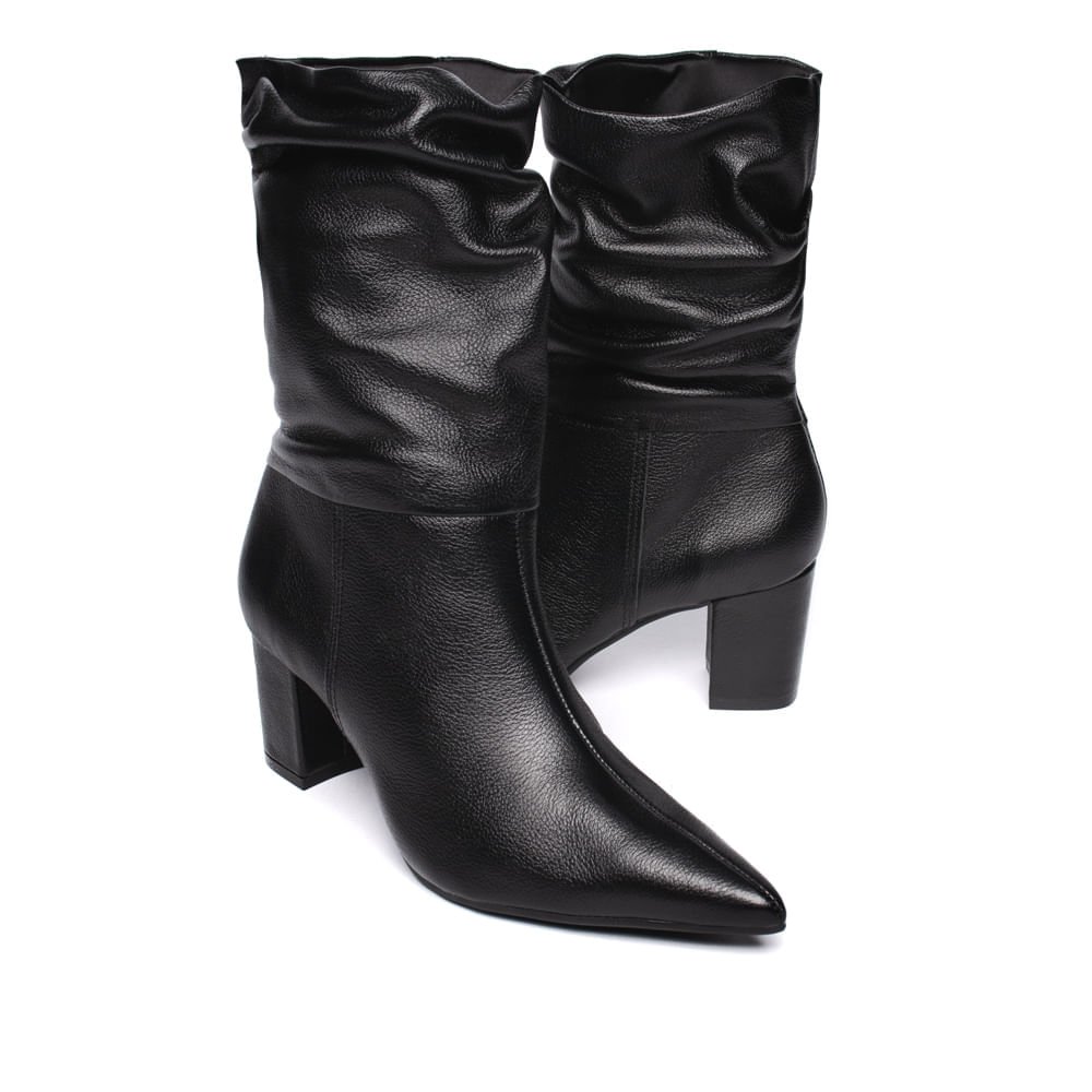 Bota Feminina Via Marte Slouchy Cano Médio Preto Preto 5