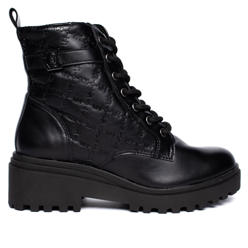 Coturno Feminino Via Marte Monograma Tratorado Preto