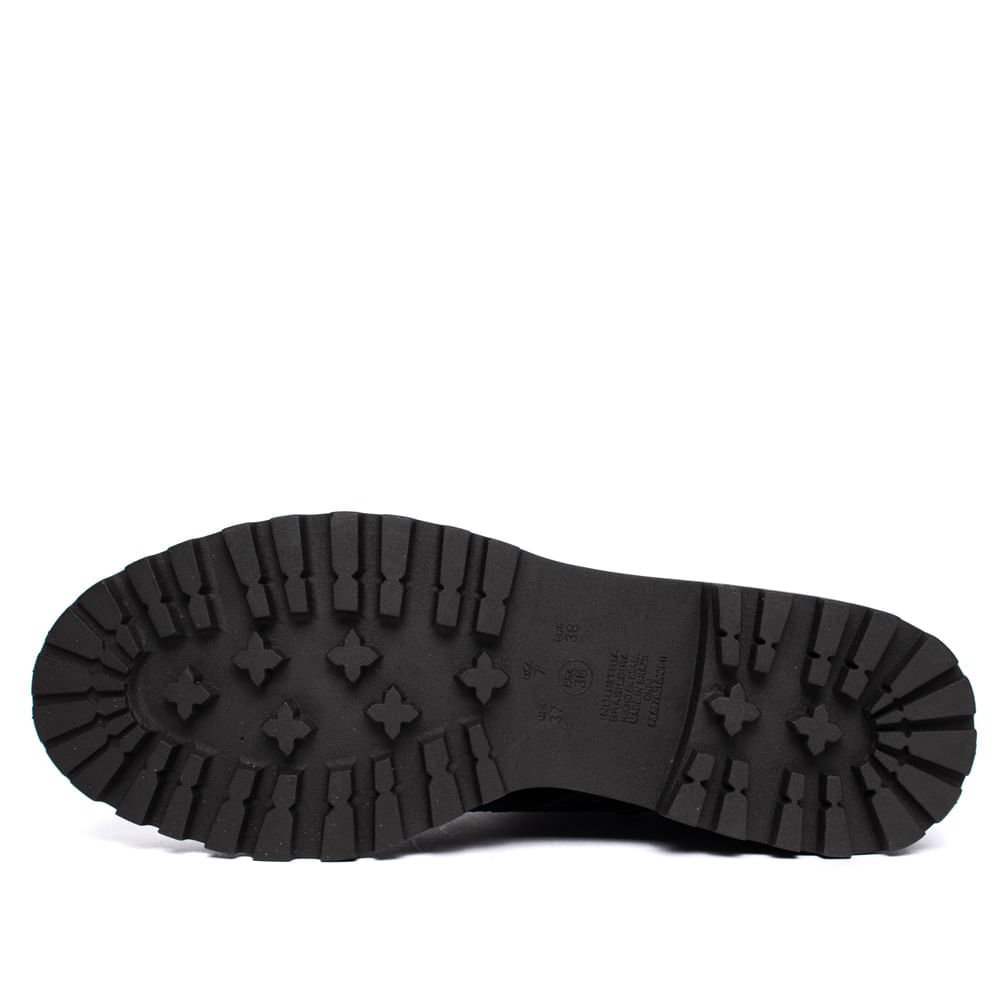 Coturno Feminino Via Marte Monograma Tratorado Preto Preto 2