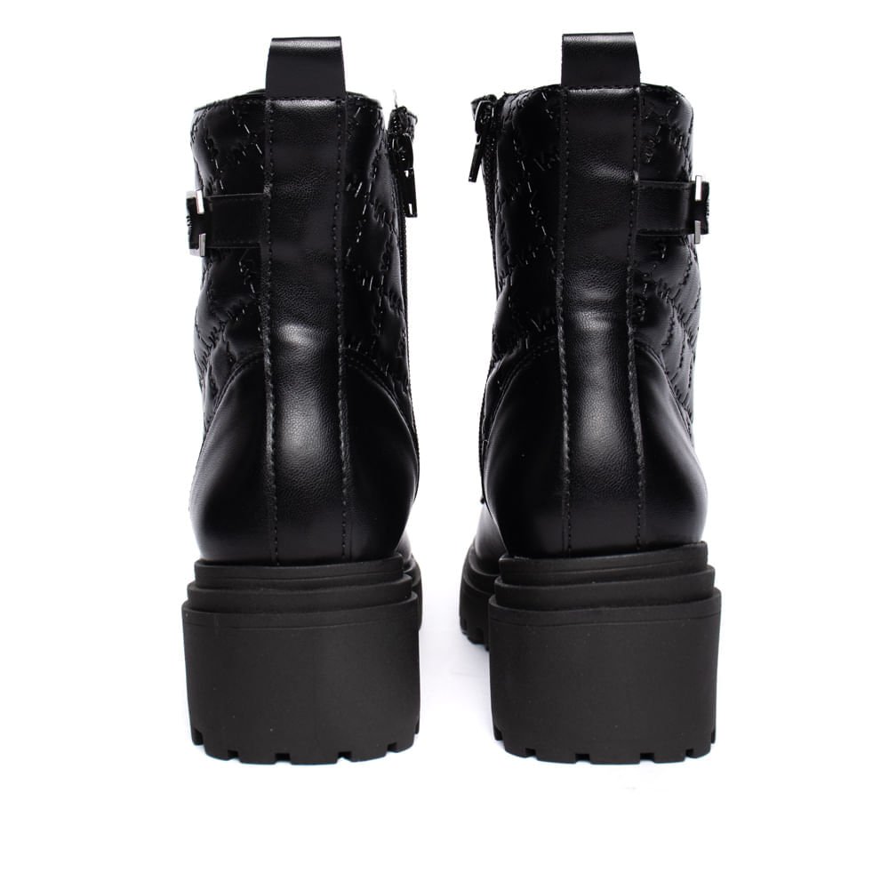 Coturno Feminino Via Marte Monograma Tratorado Preto Preto 3
