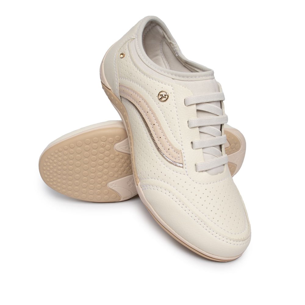 Tênis Feminino Kolosh Calce Fácil Casual Bege Claro Bege 6