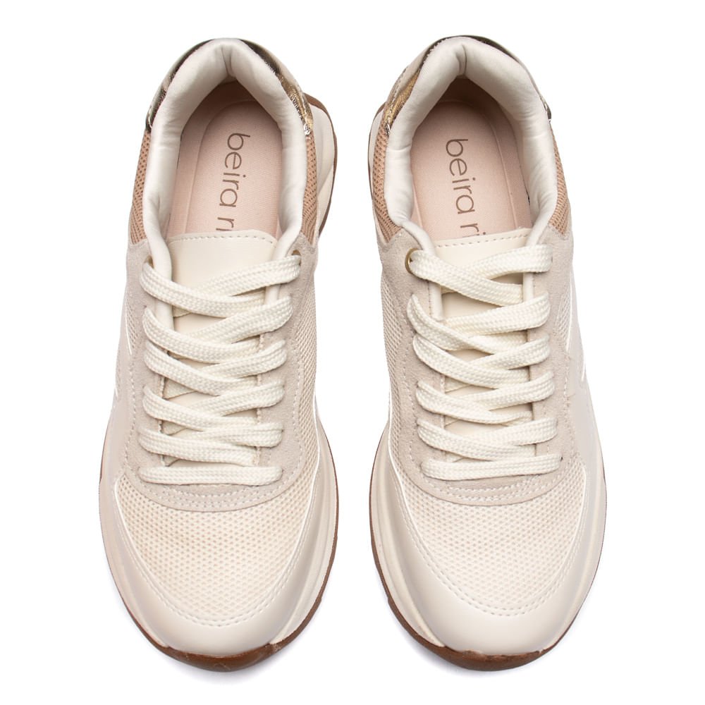 Tênis Feminino Beira Rio Chunky Casual Off White Bege 4