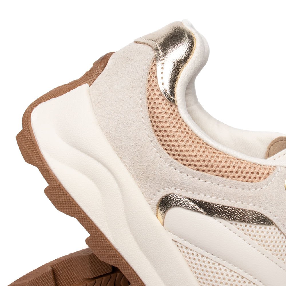Tênis Feminino Beira Rio Chunky Casual Off White Bege 6
