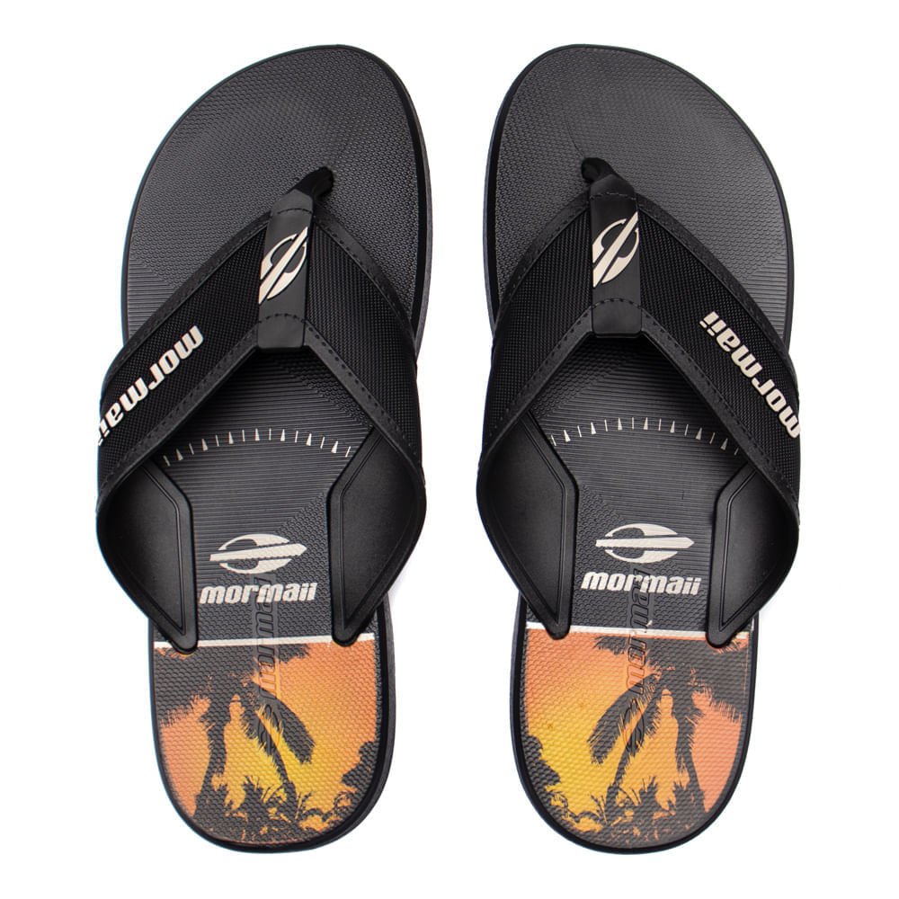 Chinelo Masculino Mormaii Wave Iii Preto/Laranja