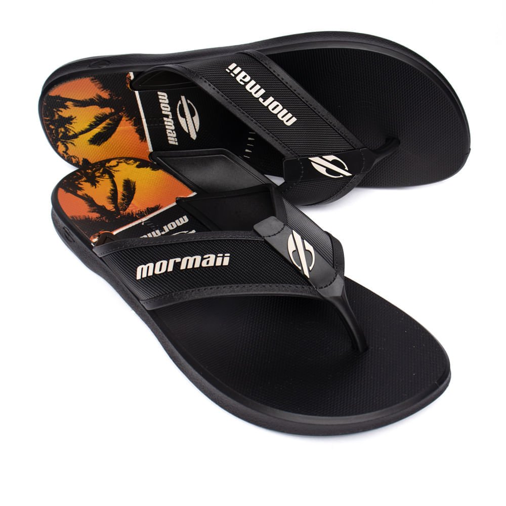 Chinelo Masculino Mormaii Wave Iii Preto/Laranja Preto 5