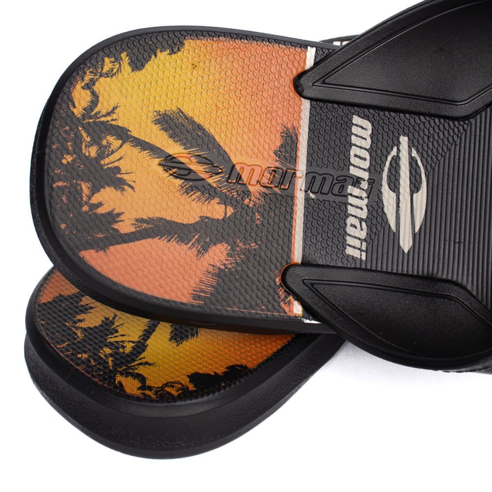 Chinelo Masculino Mormaii Wave Iii Preto/Laranja Preto 6
