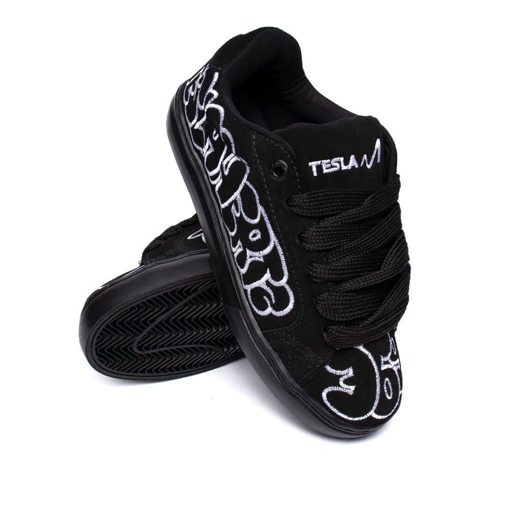 Tênis Masculino Tesla Hertz Black Art Preto Preto 6