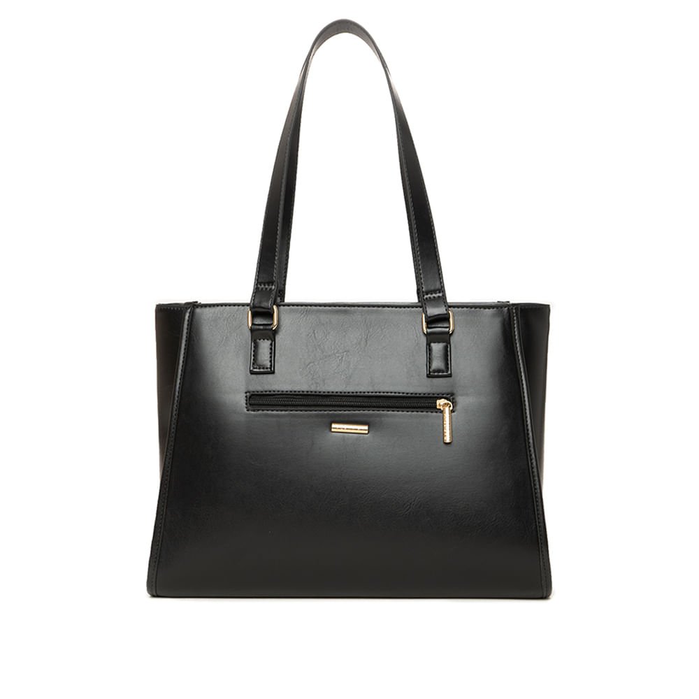 Bolsa Feminina Rafitthy Tote Pingente Flor Preto Preto 2