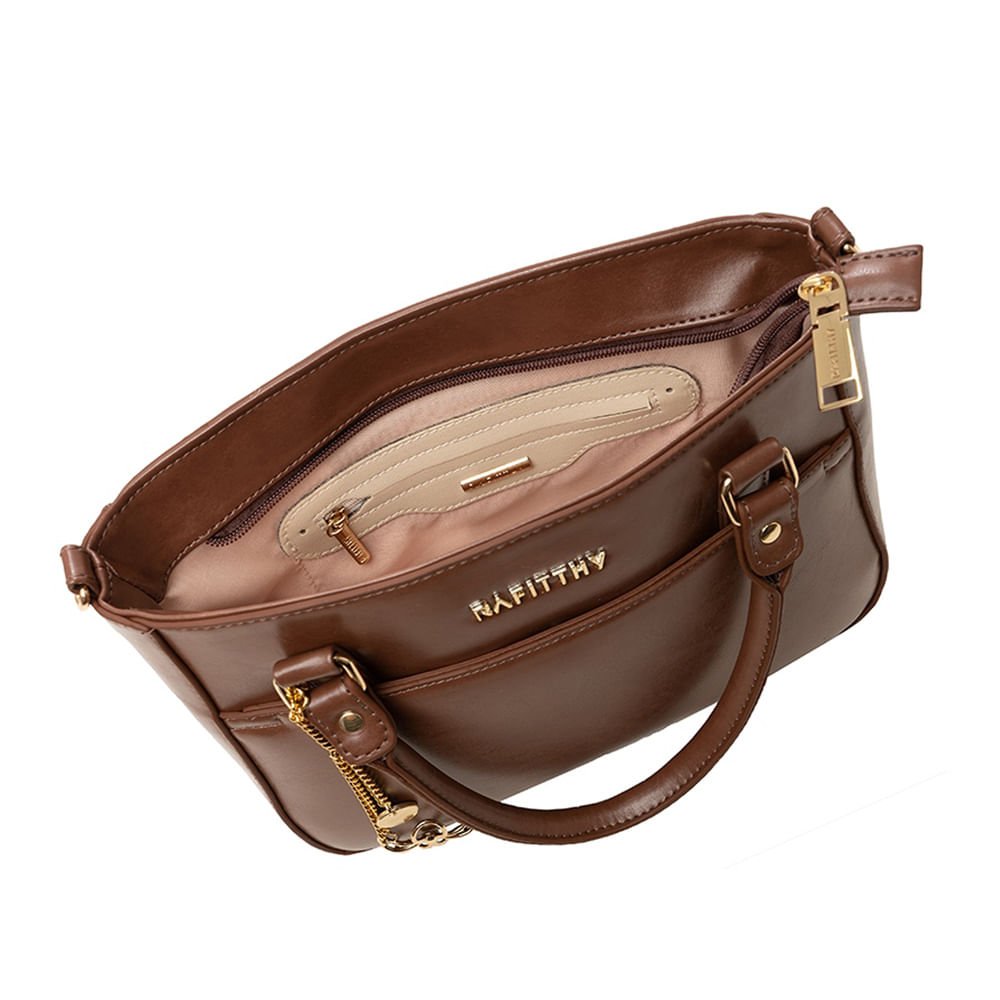 Bolsa Feminina Rafitthy Bolso Frontal Flor Marrom Marrom 2