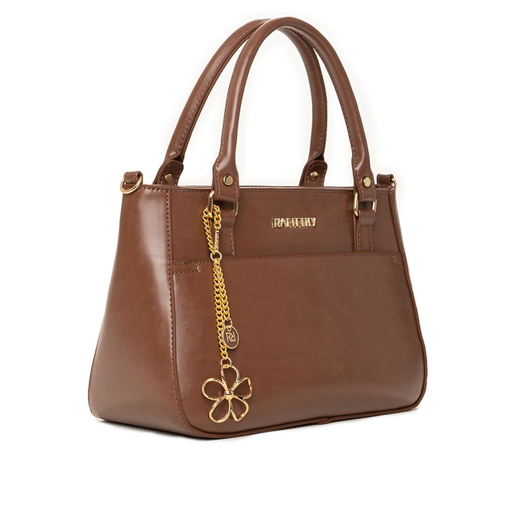 Bolsa Feminina Rafitthy Bolso Frontal Flor Marrom Marrom 3