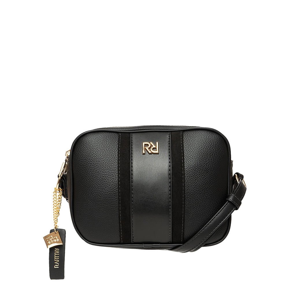 Mini Bolsa Feminina Rafitthy Transversal Divisórias Preto