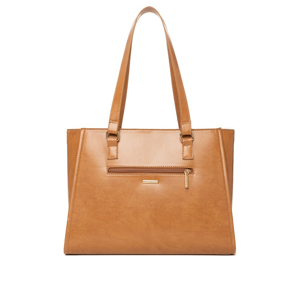 Bolsa Feminina Rafitthy Tote Pingente Flor Caramelo Marrom 4