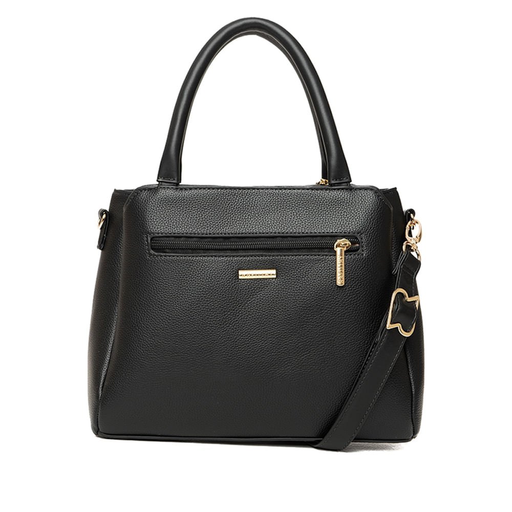 Bolsa Feminina Rafitthy Tote Divisórias Média Preto Preto 4