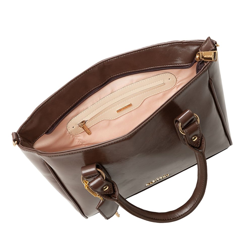 Bolsa Feminina Rafitthy Média Pingente Marrom Marrom 2