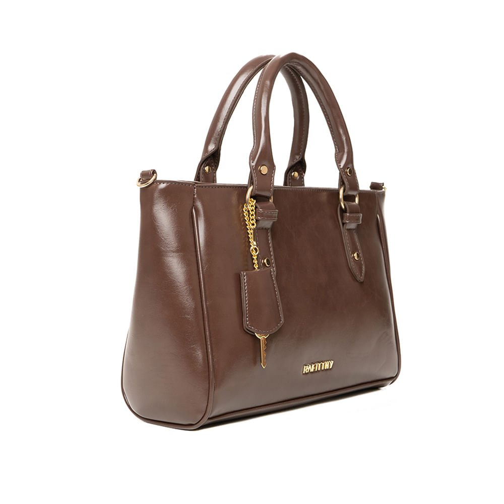 Bolsa Feminina Rafitthy Média Pingente Marrom Marrom 3