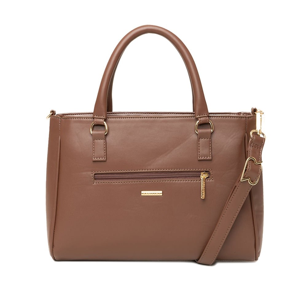 Bolsa Feminina Rafitthy Tote Estruturada Croco Marrom Marrom 4