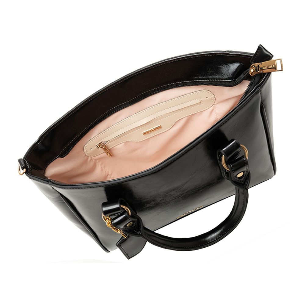 Bolsa Feminina Rafitthy Média Pingente Preto Preto 2