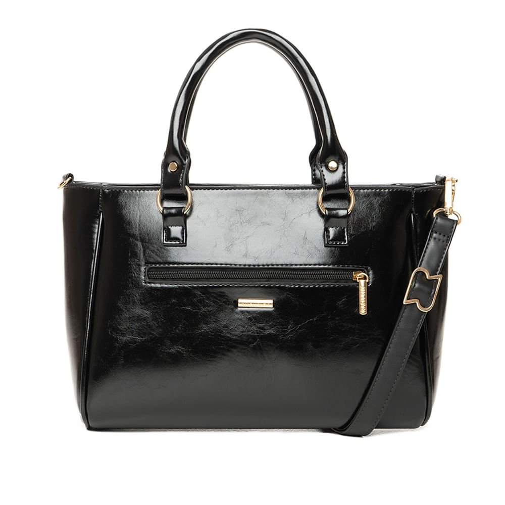 Bolsa Feminina Rafitthy Média Pingente Preto Preto 4
