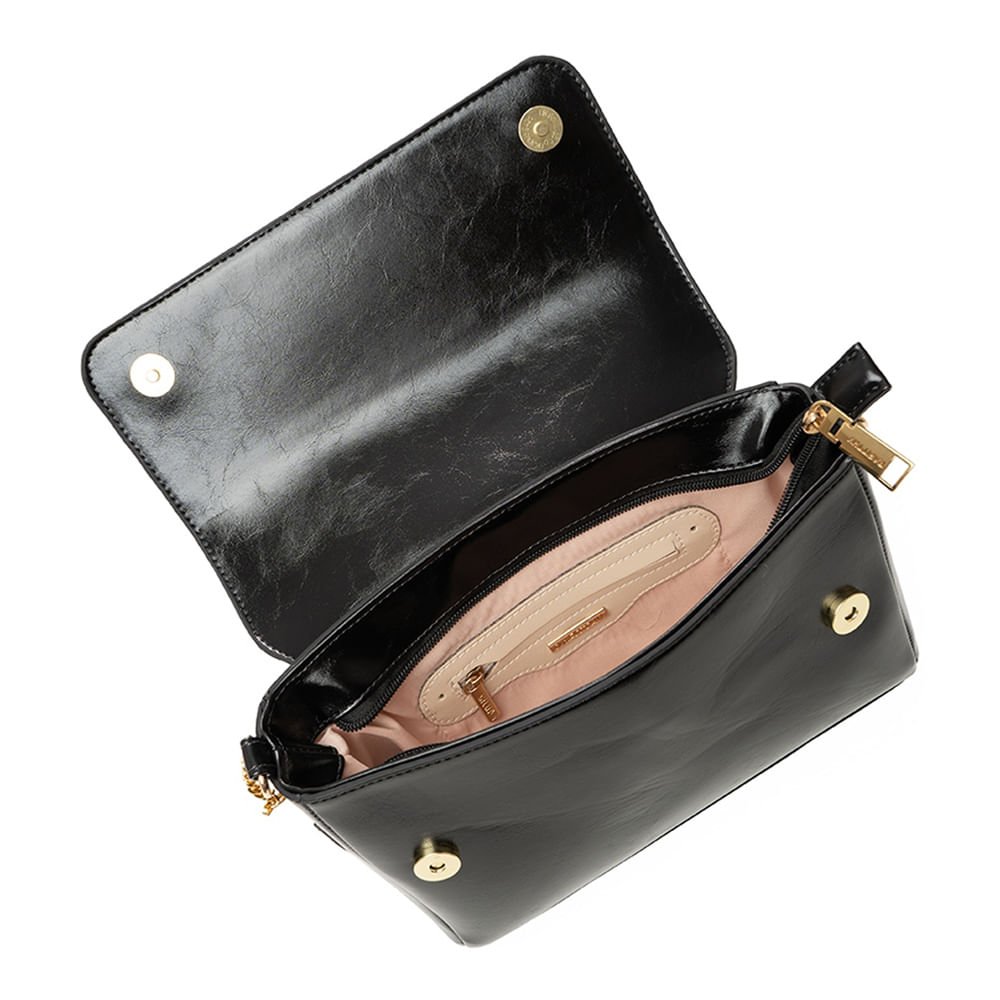 Bolsa Feminina Rafitthy Pequena Corrente Preto Preto 2