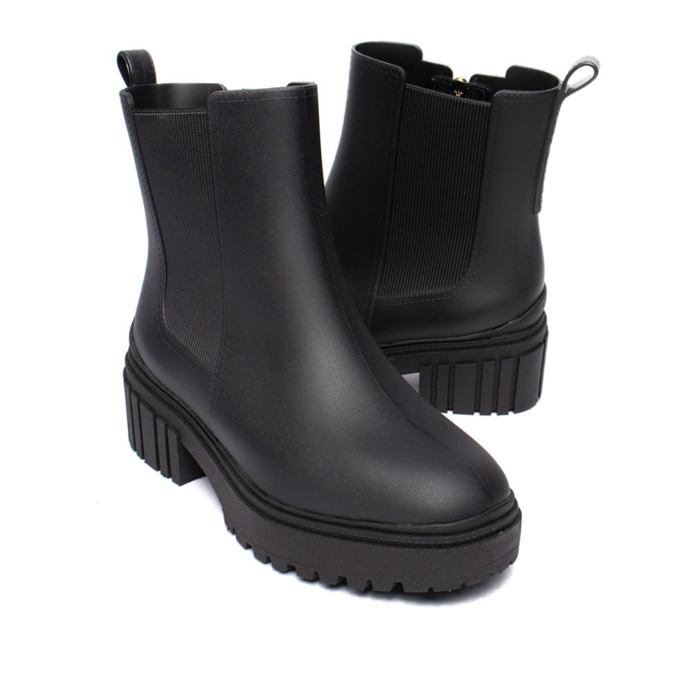 Bota Feminina Petite Jolie Chelsea Preto Preto 5