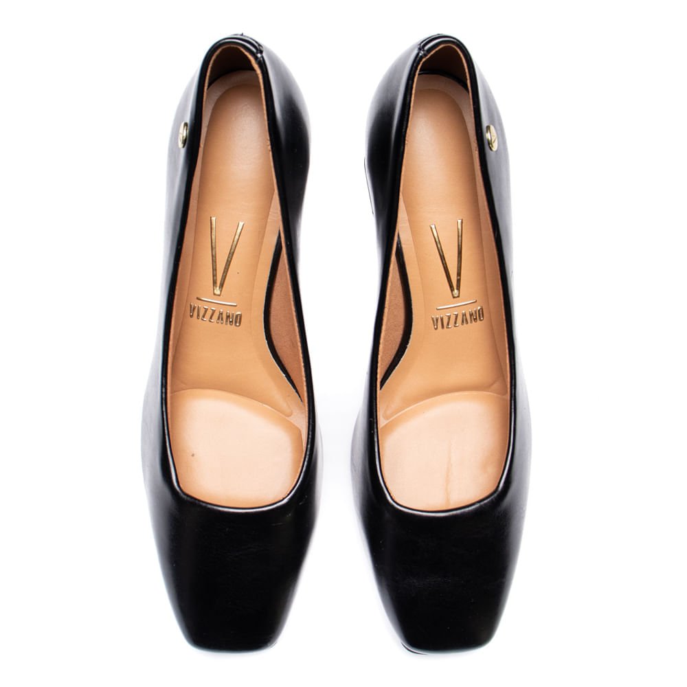 Sapato Feminino Vizzano Casual Bico Quadrado Preto Preto 4
