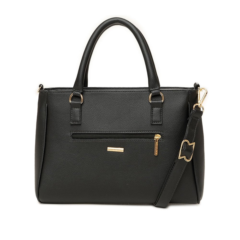 Bolsa Feminina Rafitthy Tote Estruturada Preto Preto 2