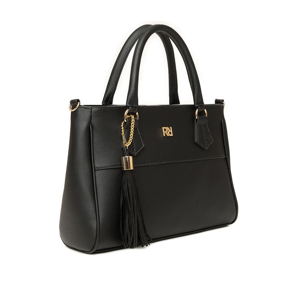 Bolsa Feminina Rafitthy Tote Estruturada Preto Preto 3