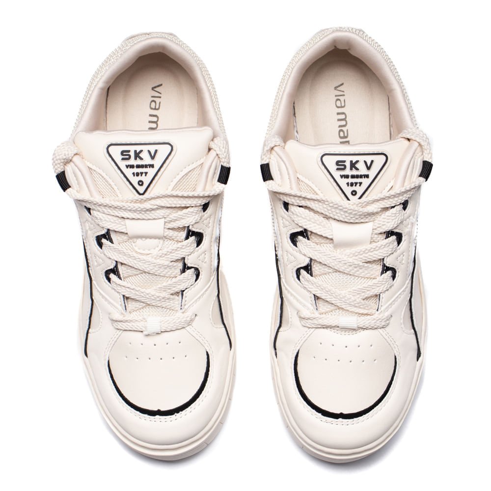 Tênis Feminino Via Marte Casual Flatform Off White Branco 4