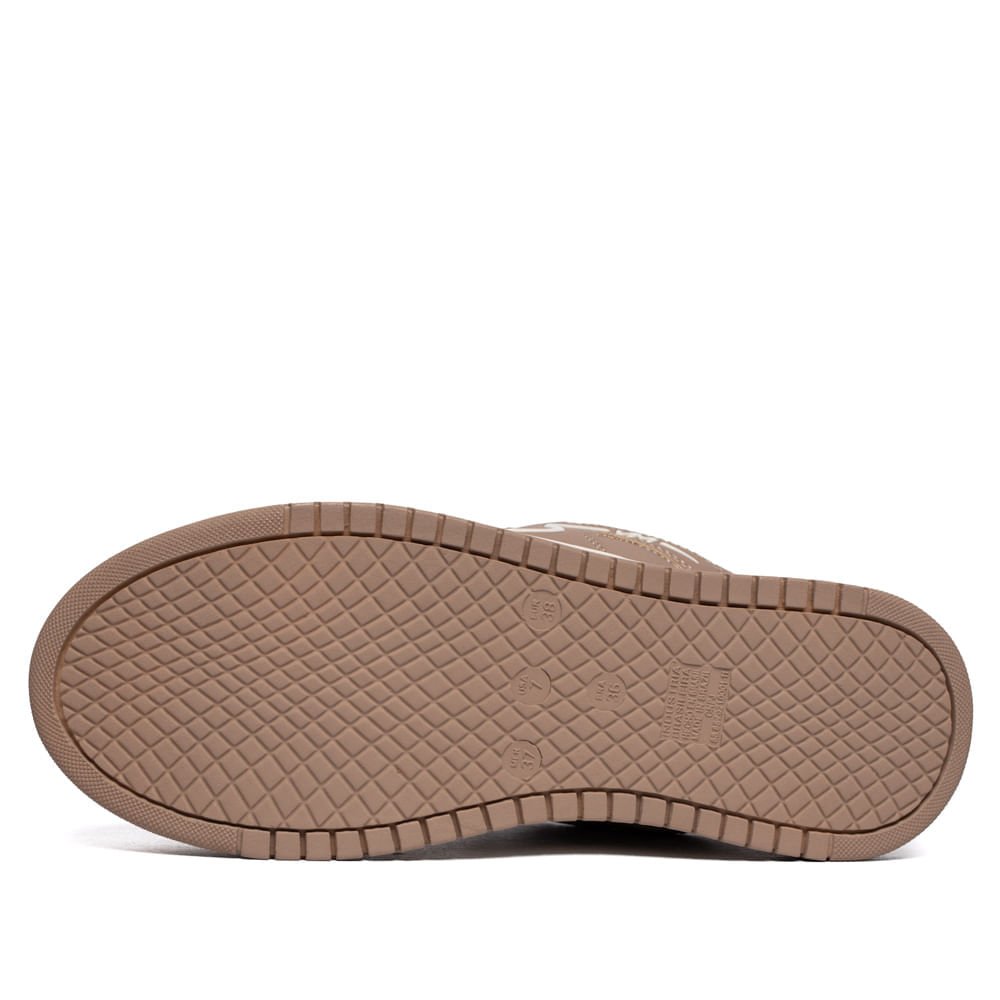 Tênis Feminino Via Marte Flatform Recortes Marrom Claro Bege 2