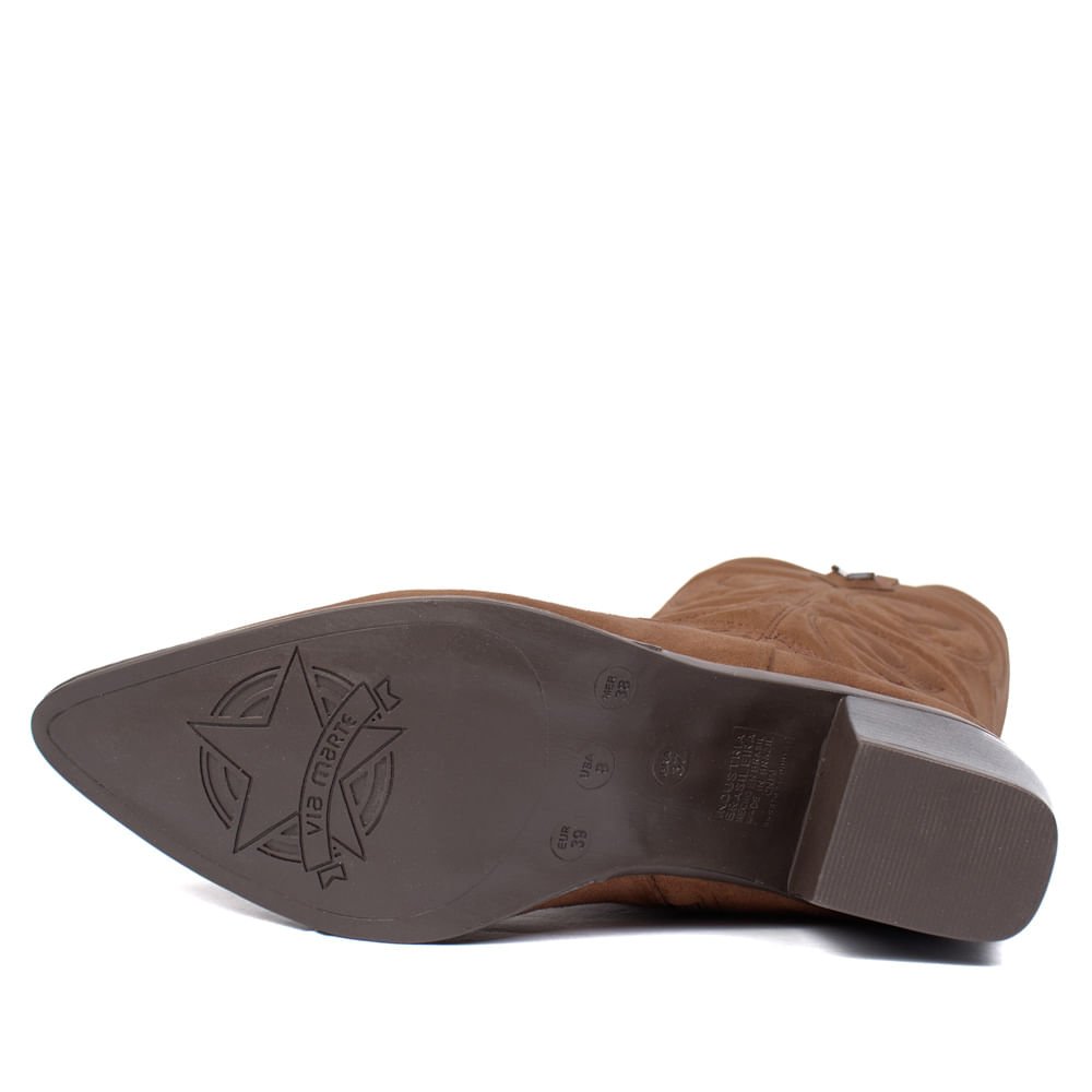 Bota Feminina Via Marte Country Camurça Marrom Marrom 2