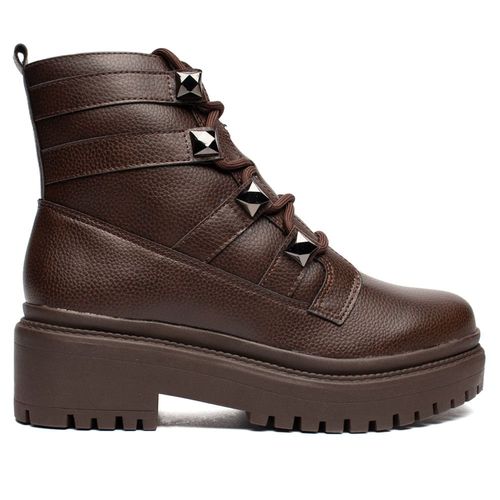 Bota Feminina Via Marte Biker Tratorada Marrom