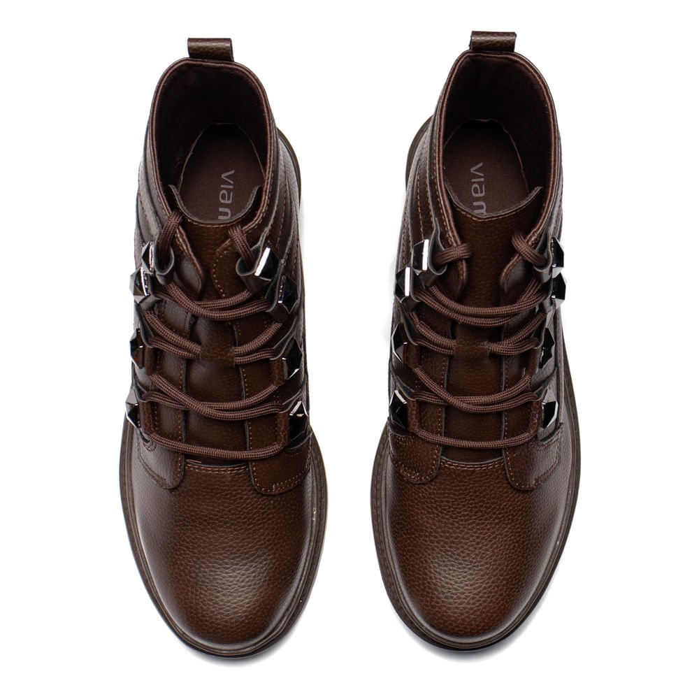 Bota Feminina Via Marte Biker Tratorada Marrom Marrom 4