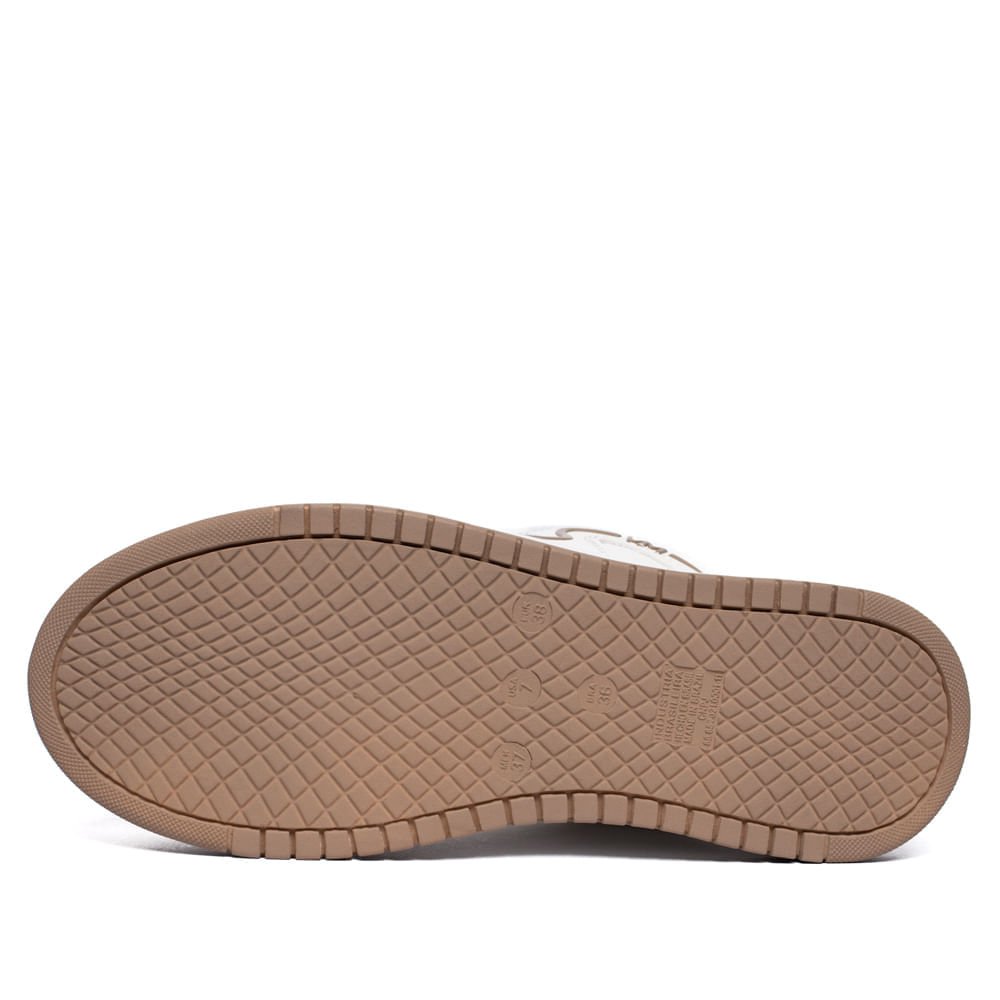Tênis Feminino Via Marte Flatform Recortes Branco/Marrom Branco 2
