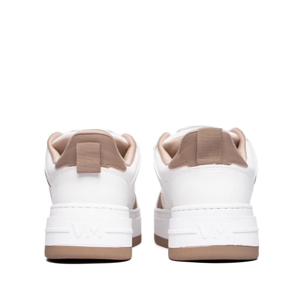 Tênis Feminino Via Marte Flatform Recortes Branco/Marrom Branco 3