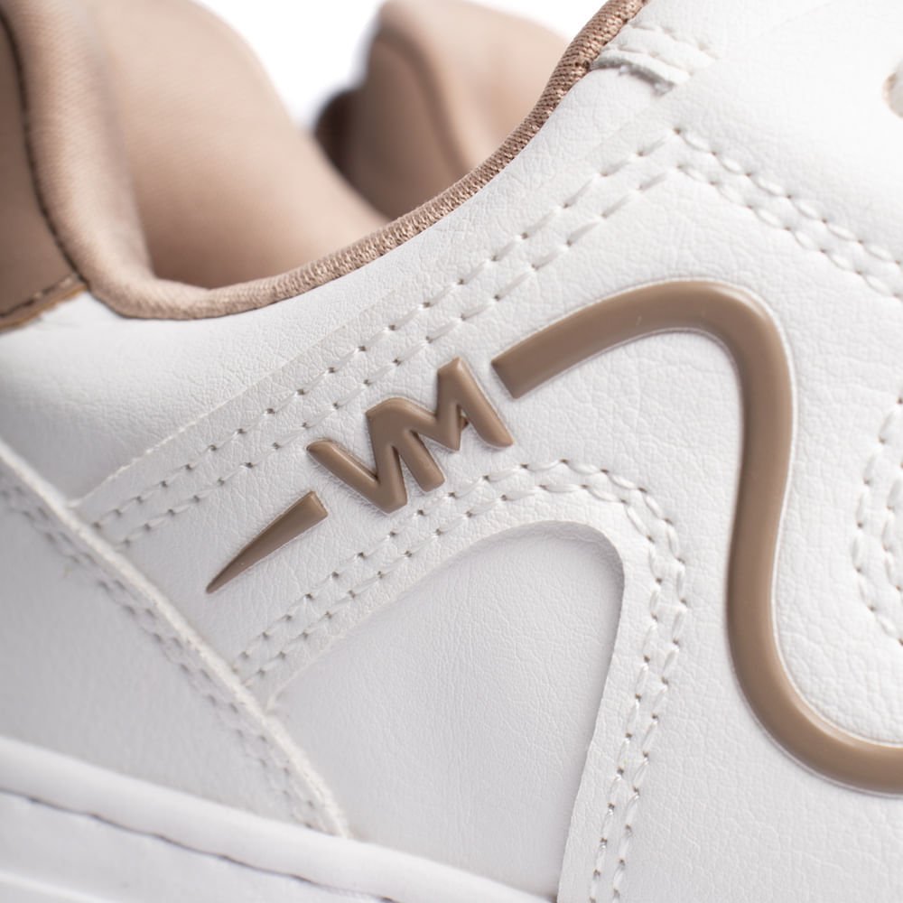 Tênis Feminino Via Marte Flatform Recortes Branco/Marrom Branco 6