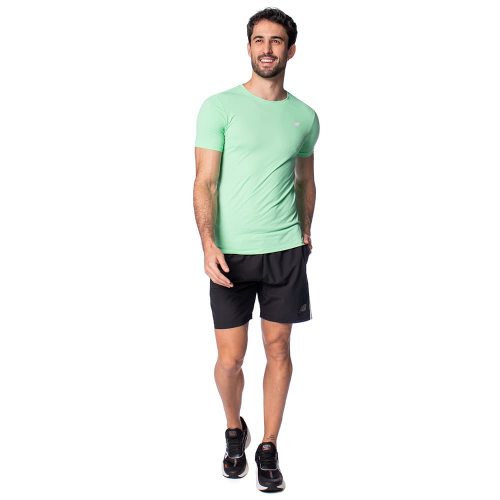 Camiseta Masculina New Balance Essential Esportiva Verde Verde 5