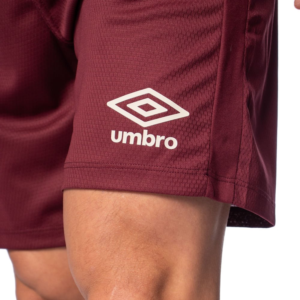 Calção Masculino Umbro Pro 5 Esportivo Bordo Vermelho 3