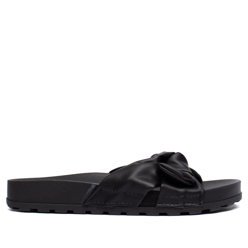 Tamanco Feminino Moleca Flatform Laço Napa Suprema Preto Preto 2