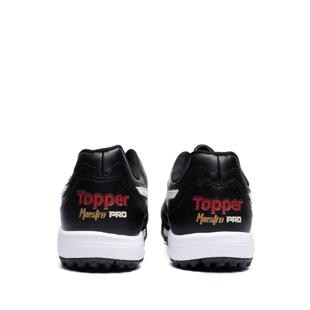 Chuteira Society Topper Maestro Pro Vi Preto/Branco Preto 3